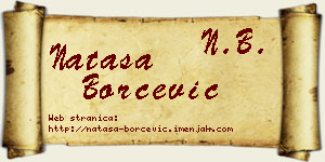 Nataša Borčević vizit kartica